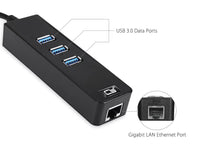 Load image into Gallery viewer, 3-Port USB3.0 Hub with Gigabit LAN